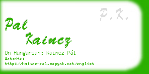 pal kaincz business card